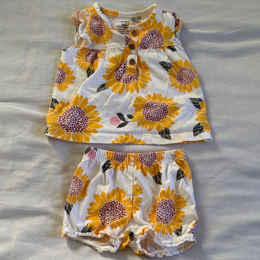 Carter's Yellow Sunflower Baby Set